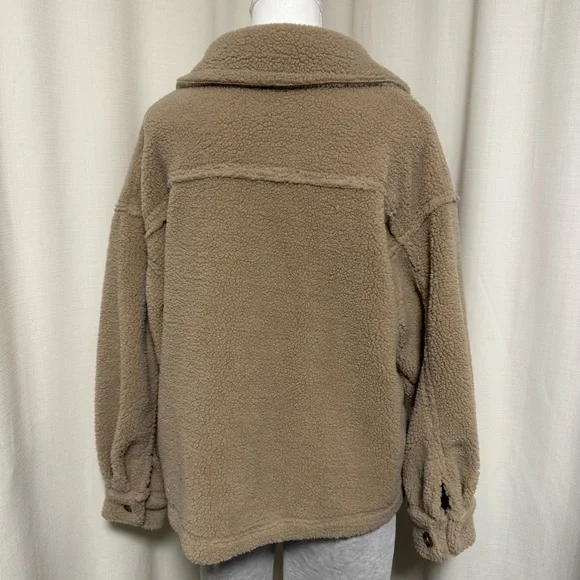 FOREVER21 Cozy Tan Sherpa Shacket - Picture 3 of 5